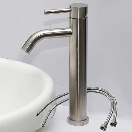 Curved nose basin mixer