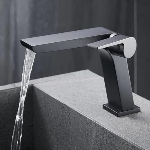 Smartfit Plumbers - Gun Grey Waterfall Basin Mixer Faucet - Stylish & Functional
